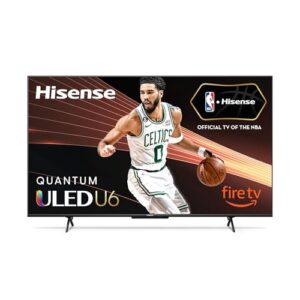 Hisense 65-Inch Class U6HF Series ULED 4K UHD Smart Fire TV (65U6HF, 2023 Model) - QLED, 600-Nit Dolby Vision, Game Mode Plus VRR, HDR 10+, 240 Motion Rate, MEMC, Voice Remote, Compatible with Alexa